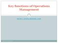 Key functions of Operations Management - Correspondence MBA - Distance Management Course PowerPoint PPT Presentation
