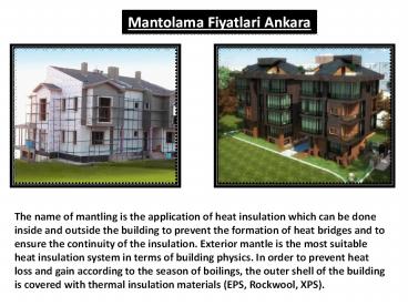 Mantolama Fiyatlari Ankara