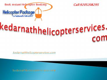 kedarnath helicopter package