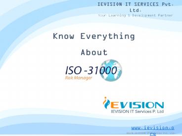 Certified ISO 31000 Risk Manager Training Course | ISO 31000 Risk Manager Certification in Kuwait City