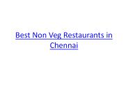 Best Non Veg Restaurants in Chennai