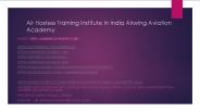 Air Hostess Training Institute in India Airwing Aviation Academy