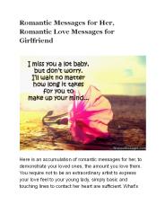 Romantic Messages for Her, Romantic Love Messages for Girlfriend