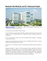 Medanta-The Medicity and Dr. Sabhayata Gupta