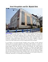 Amri Hospitals and Dr. Biplab Deb