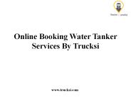 Online Booking Water Tank Services