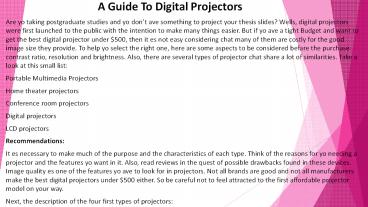 A Guide To Digital Projectors