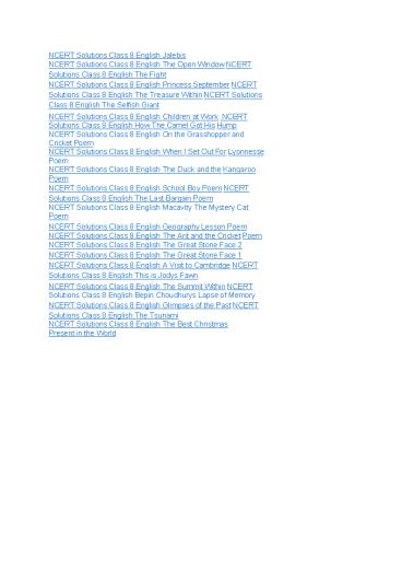 NCERT Solutions Class 8 English