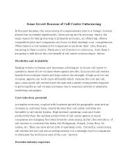 Some Secret Reasons of Call center Outsourcing