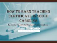 Become a Teacher in South Carolina