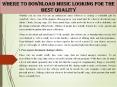 Where to download music looking for the best quality PowerPoint PPT Presentation