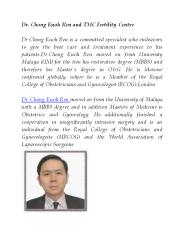 Dr. Chong Kuoh Ren and TMC Fertility Centre