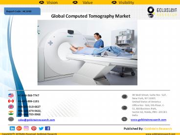 Global Computed Tomography Market Valued at USD 5.1 billion in 2016