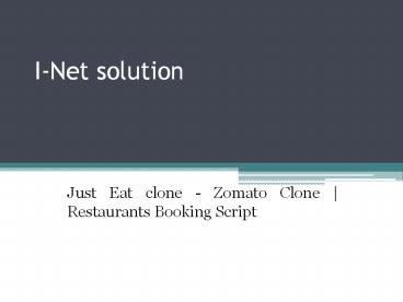 Just Eat clone - Zomato Clone