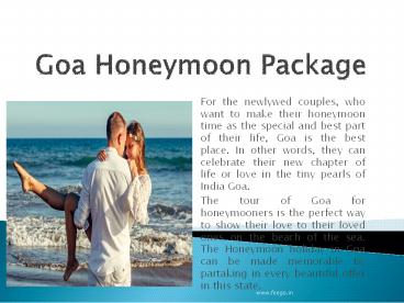 Goa Homeymoon Package