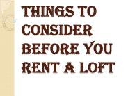 Certain Things Kept in Mind Before Rent Lofts in Vancouver