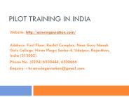 Pilot training in India