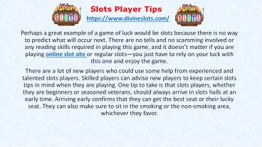 slots player tips