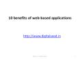 10 benefits of web-based applications- DigitalSeed| Digital Marketing Company  in pune PowerPoint PPT Presentation