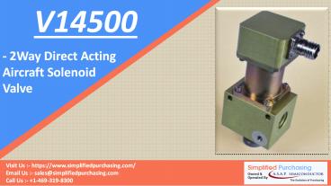 V14500 – Aircraft Engine Solenoid Valve by Valcor Engineering