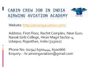 Cabin Crew Job in India Airwing Aviation Academy