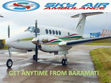 Sky Air Ambulance from Baramati to Delhi with Charter plane at low-buck