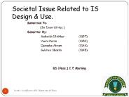 Social Issue Related to Information Systems