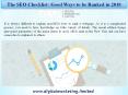 The SEO Checklist Good Ways to be Ranked in 2018 PowerPoint PPT Presentation