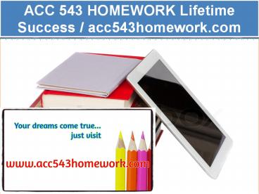 ACC 543 HOMEWORK Lifetime Success / acc543homework.com
