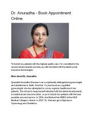 Dr. Anuradha - Book Appointment Online