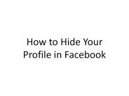 How to Hide Your Profile in Facebook