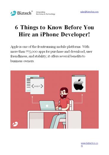 Things to Know Before Hire an iPhone Developer