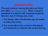 Hearing Disorders