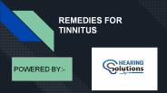 Remedies For Tinnitus