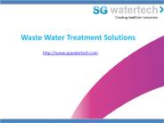 Waste Water Treatment Solutions