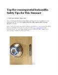 Top five consequential locksmiths Safety Tips for This Summer PowerPoint PPT Presentation
