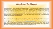 Aluminum tool boxes