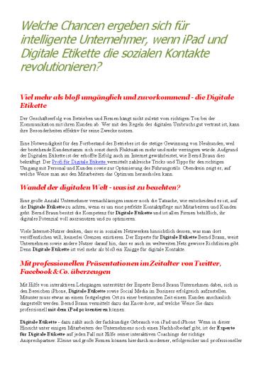 Bernd Braun - Expert Digital Etiquette & Competence