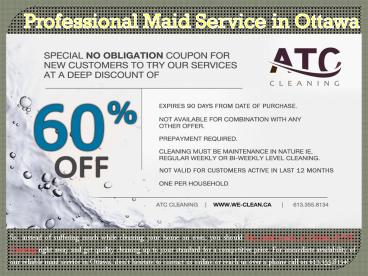 Professional Maid Service in Ottawa