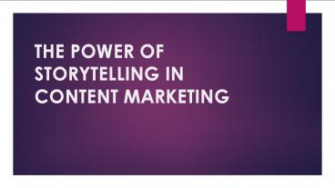 Power of Story telling