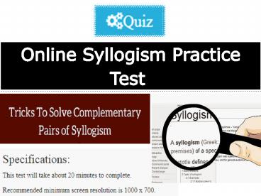 Online Syllogism Practice Test