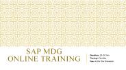 SAP MDG Material | SAP MDG Course Content PPT