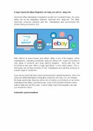 OpenCart eBay Integration Module by Knowband