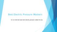 Best Electric Pressure Washers