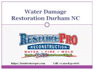 Water Damage Restoration Durham NC