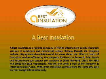 Insulation Contractor Fort lauderdale