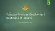 Tobacco Provides Employment to Millions of Indians