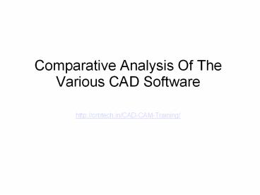Comparative Analysis Of The Various CAD Software (2)