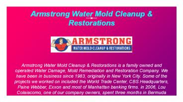 Burst Pipe Cleanup - Armstrong Water Mold Cleanup & Restorations